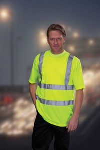 Hi-Visibility Safety T Shirt - BS EN471 Class 2 - Short Sleeve - Knitted Colar & Cuffs - 100% Polyester - Yellow & Orange