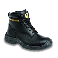 Vtech Bison VR6 Derby Boot S3 - Cambrelle Lined Safety Footwear - Waxy Water Repellent Leather - Shock Absorbant Sole - Black