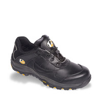Vtech Slam Trainer S1P - Leather Safety Footwear with Sports Sole & Wide Comfort Fit - Black
