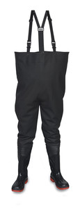 Vital River Black Safety PVC/ Nitrile Chest Wader - Available In Sizes 4-13