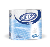 Nicky Elite 3ply White Conventional Toilet Rolls - Case of 40