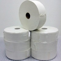 Maxi Jumbo Toilet Roll - Industrial 2 Ply Tissue Paper - White - 95mm x 200mm x 300m - Pack of 6