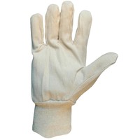 Cotton Drill 8oz Glove - White - Knit Wrist - One Size