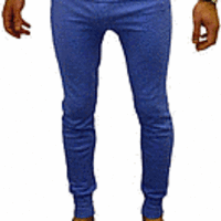 Thermal Long Johns - 50/50 Cotton/Polyester - Elasticated - Blue