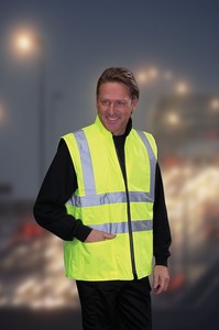 Hi-Visibility Reversible Fleece Vest - Yellow Bodywarmer with 4 Pockets - BS EN471 Class 2