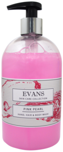 Evans Vanodine Pink Pearl - Hand Soap, Body Wash and Hair Shampoo - 500ml