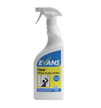 Evans Vanodine Clear - Window, Glass, Mirror & Stainless Steel Cleaner - 750ml RTU trigger spray