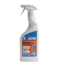 Evans Vanodine Est-eem - Unperfumed Cleaner and Sanitiser EN 1276 - 750ml RTU trigger