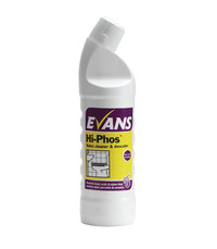 Evans Vanodine Hi-phos - High Active Cleaner & Descaler for Stainless Steel & Porcelain - 1ltr