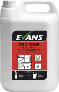 Evans Vanodine Red Zone Concentrated Washroom Cleaner Bulk Refill 5ltr