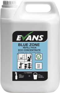 Evans Vanodine Blue Zone Concentrated Hard Surface Cleaner Bulk Refill 5ltr
