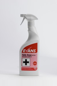 Evans Vanodine Safe Zone - Unperfumed Virucidal Disinfectant Cleaner - 750ml RTU trigger spray