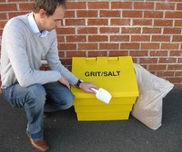 50ltr Mini Grit Bin With Scoop And 20KG Sack of Rock Salt